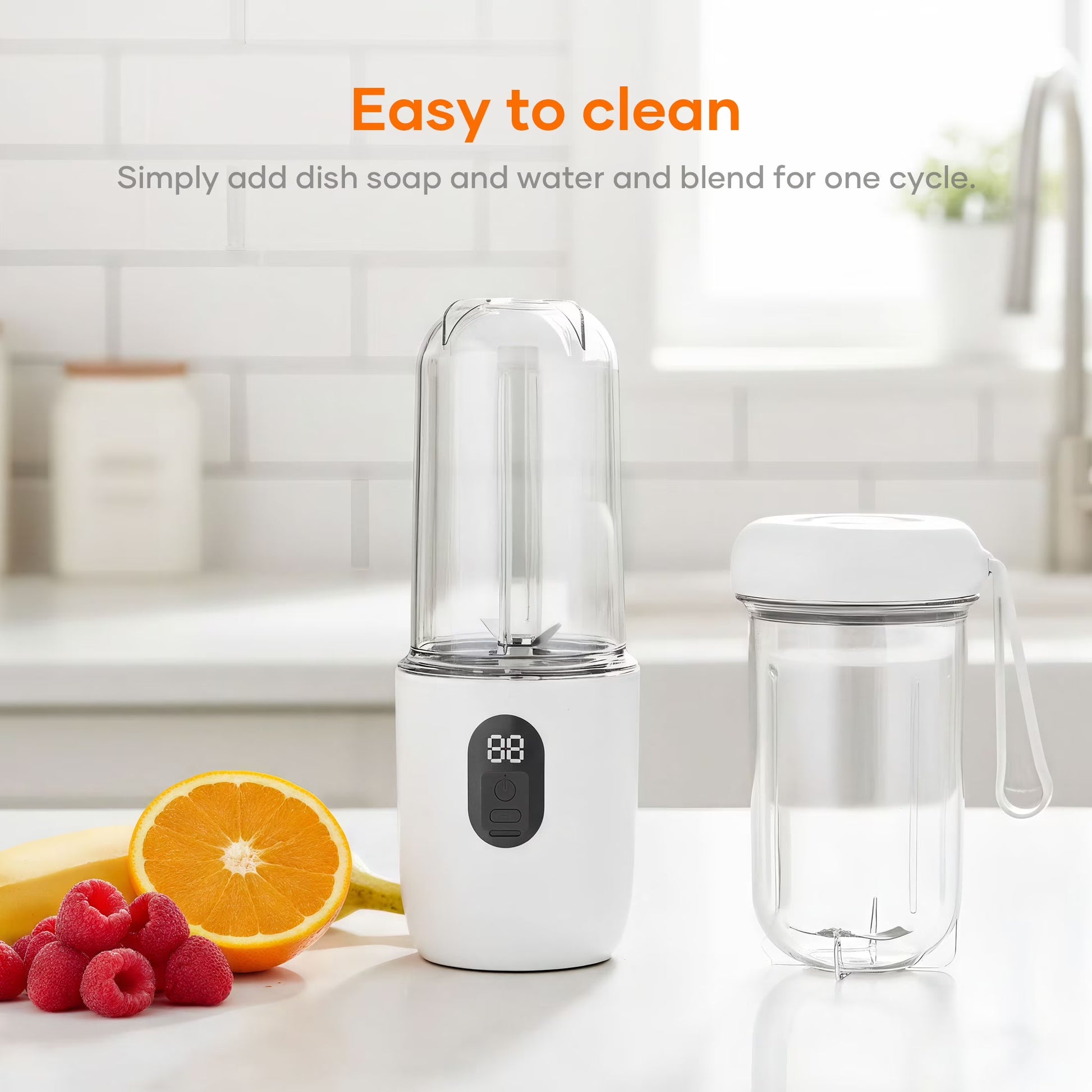 Portable Cordless Blender with 16 Stainless Steel Blades