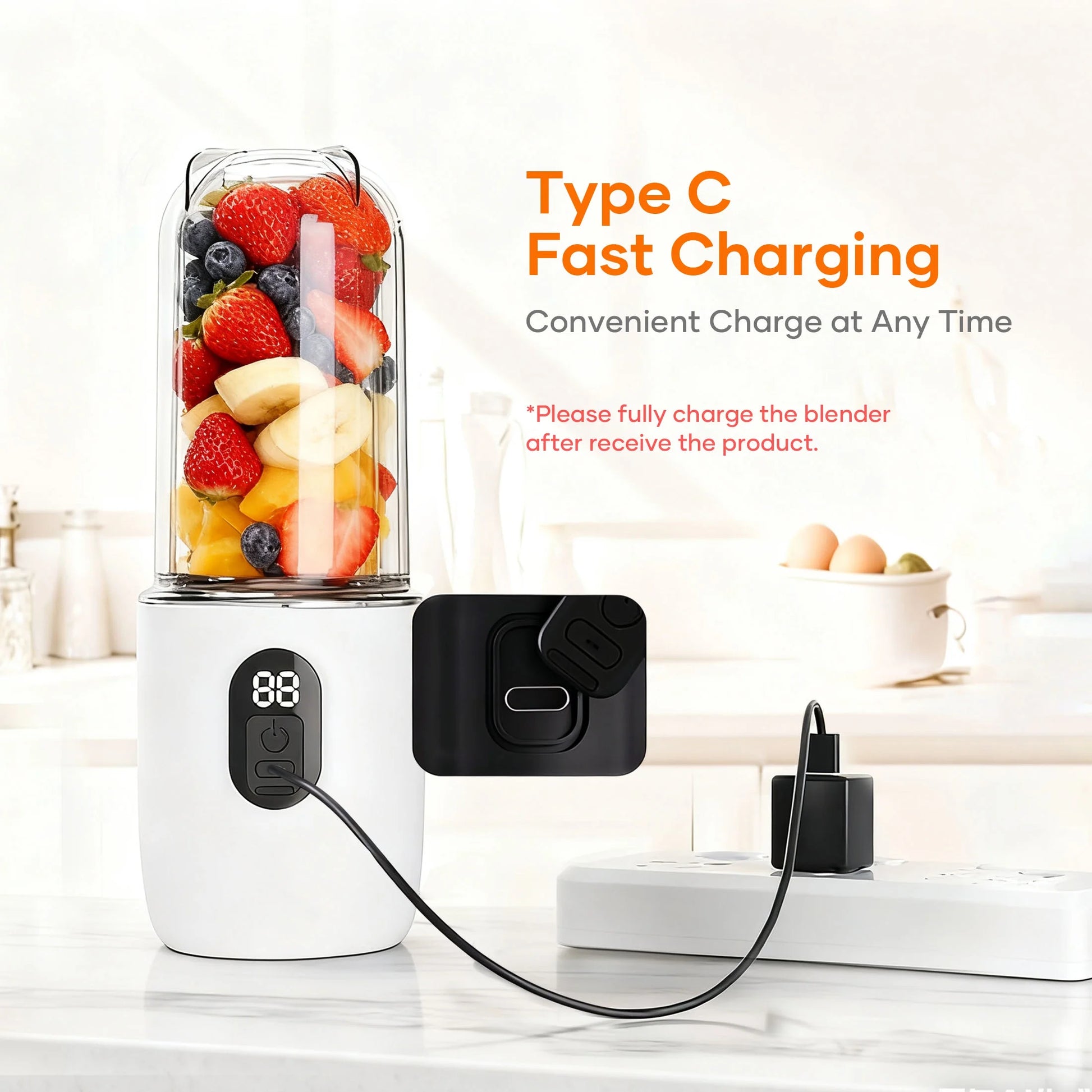 Portable Cordless Blender with 16 Stainless Steel Blades