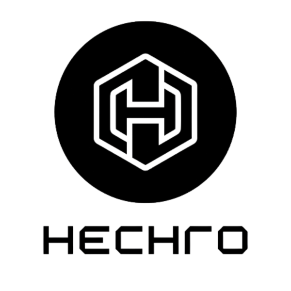 Black logo with 'HECHRO' text on a white background